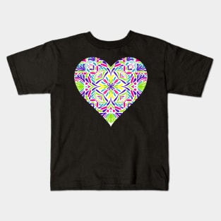 Coral Mandala Heart Kids T-Shirt